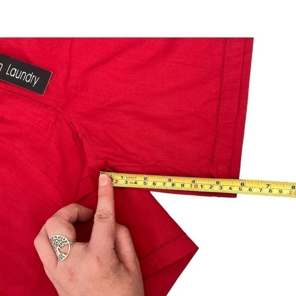 NWT vintage dead stock red 100% cotton high waisted shorts with eyelet details - Picture 3 of 11